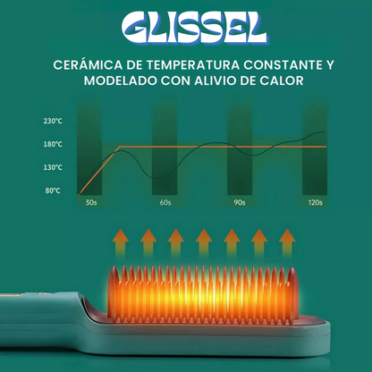 GLISSEL™ | Cepillo Alisadora 3 en 1💚+Gratis eBook de cuidados del cabello
