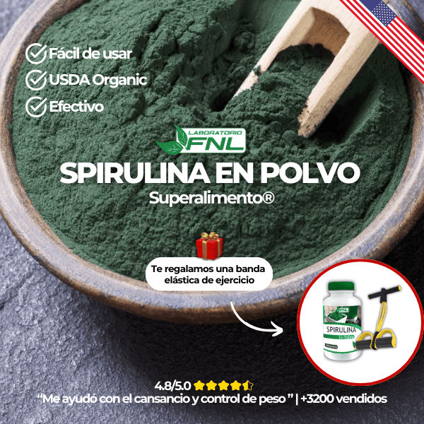 Spirulina en Polvo Superalimento® + Banda Elástica Regalo