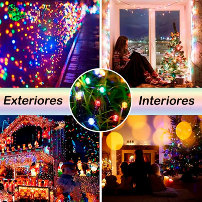 AURORA®  | Luces LED Navideñas con Panel Solar 10 metros