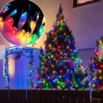 AURORA®  | Luces LED Navideñas con Panel Solar 10 metros