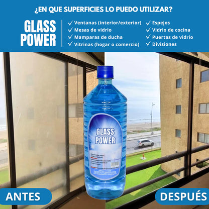 3X1 GLASSPOWER | POTENTE LIMPIADOR DE VIDRIOS ELIMINA MANCHAS DIFÍCILES