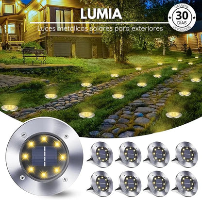 LUMIA | Pack Luces Metálicas Solares Ultrabrillantes para Exteriores