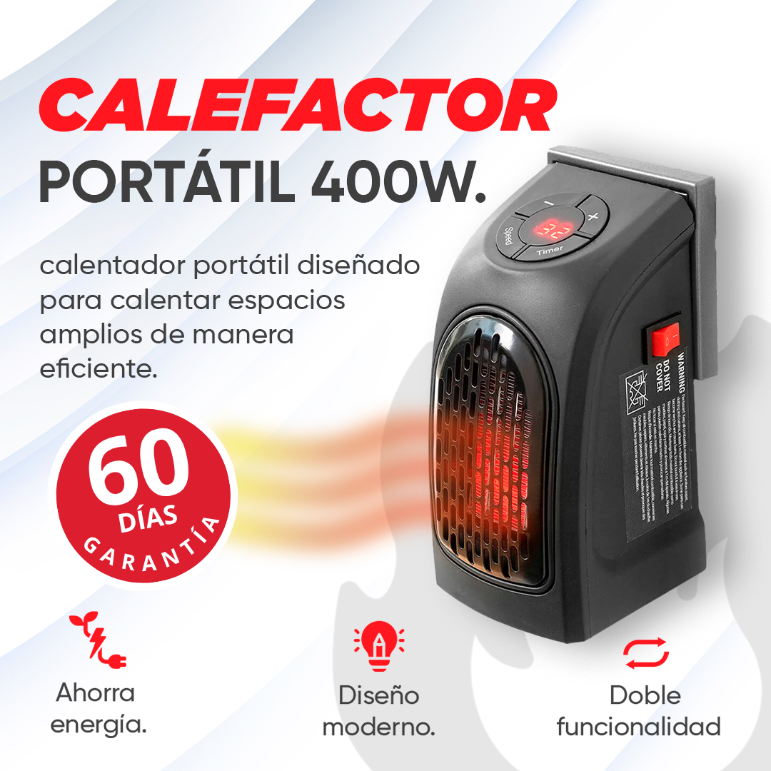 HOMEFY® | CALEFACTOR PORTÁTIL 400W + GUÍA GRATIS PARA AHORRAR ELECTRICIDAD