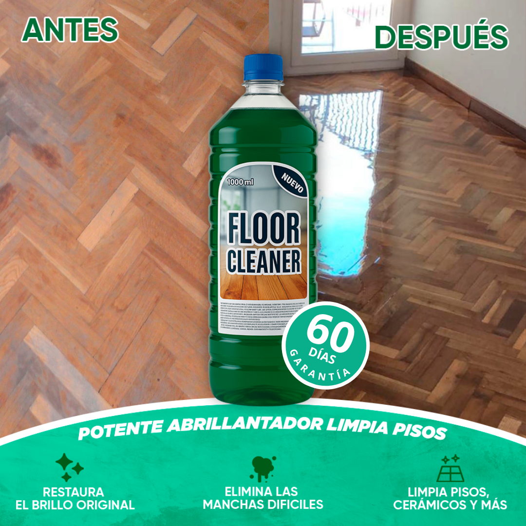 FLOORCLEANER® | POTENTE ABRILLANTADOR LIMPIA PISOS CON MANCHAS DIFICILES