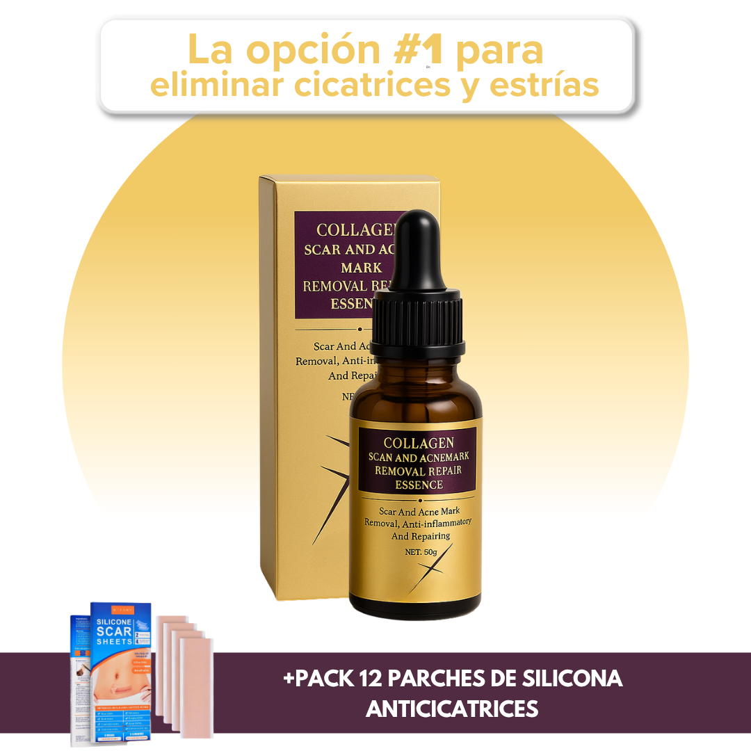 PACK SERUM COLÁGENO Y PÉPTIDOS + 12 CINTAS DE SILICONA ANTI-CICATRICES