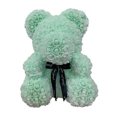 Oso de Rosas Artificiales + Caja de Regalo