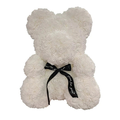 Oso de Rosas Artificiales + Caja de Regalo