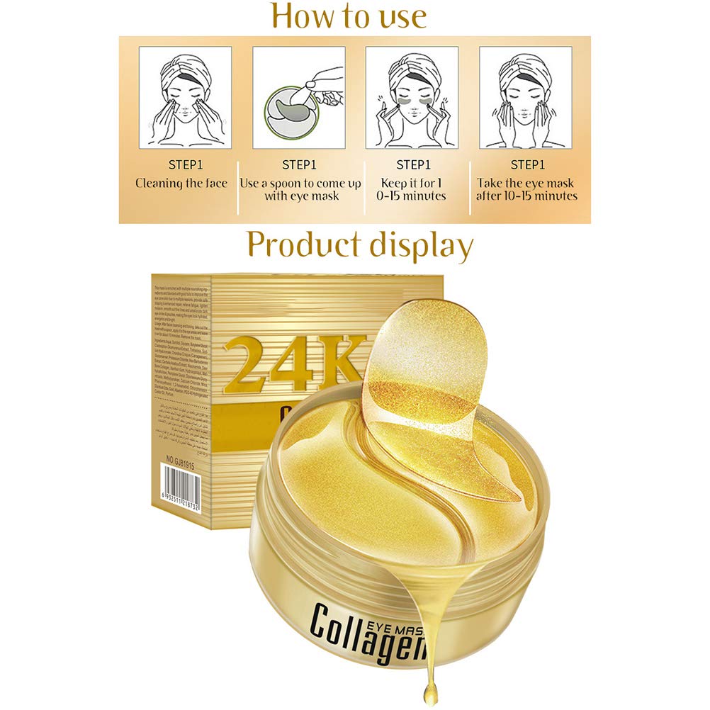 Parches Anti Ojeras Mascarilla Gold 24 K Colageno